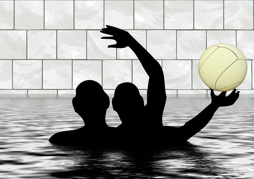Water Polo, Pool, Ball, Swim, Water, Water Sports, Silhouettes, Players, Movement, Figure, Silhouette