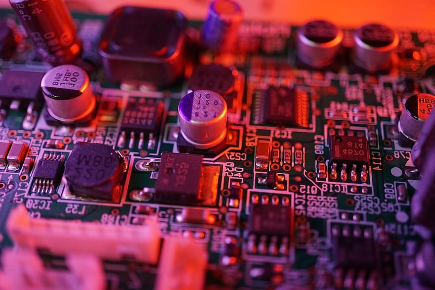 placa de circuito, electrónica, micro chip, condensador, semiconductor