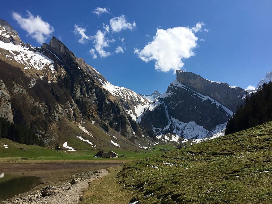 alpine, Zwitserland, bergen, bergtop, natuur, landschap