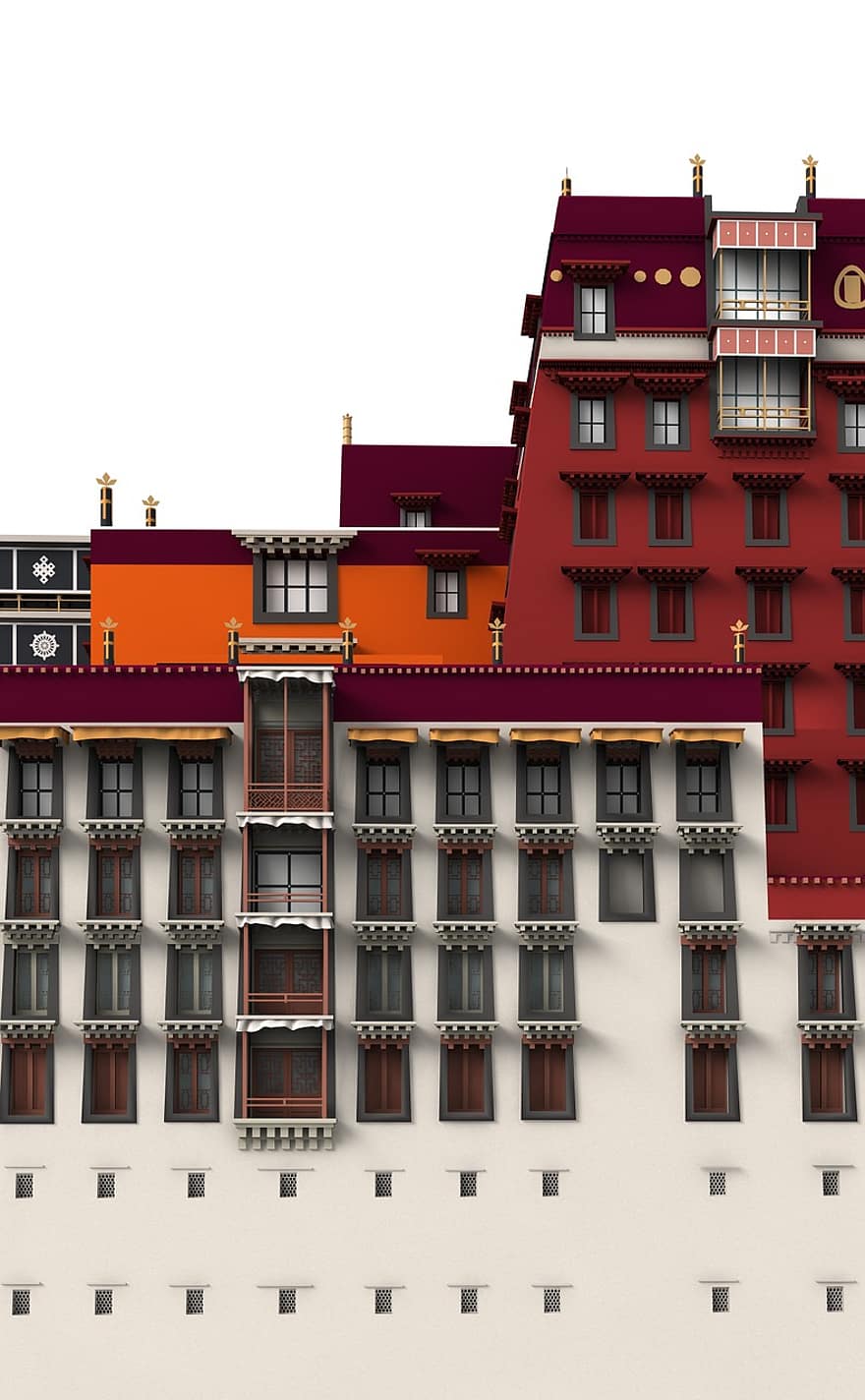 potala, palota, Lhasa, építészet, épület, templom, látnivalók, történelmileg, turisták, vonzerő, tájékozódási pont