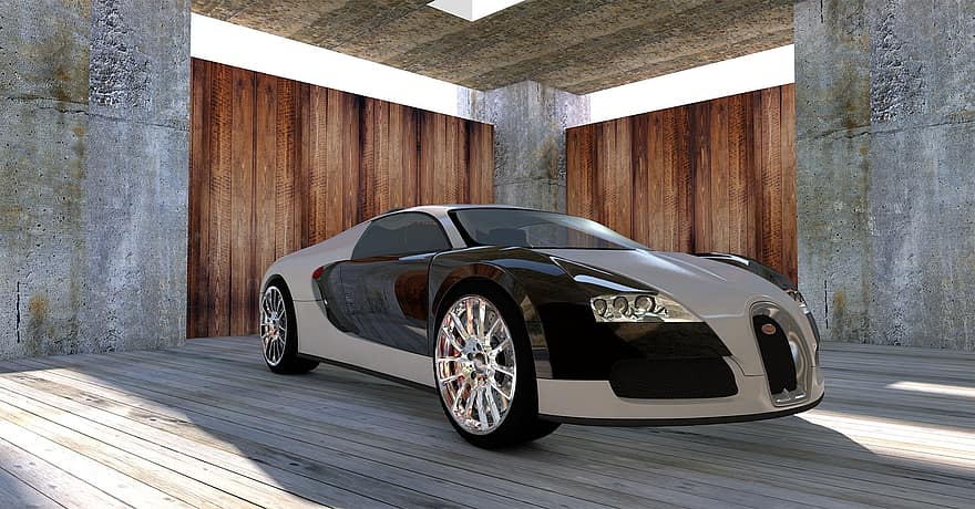 bugatti, veyron, cotxe esportiu, components, automòbil, automàtic, bolide, prototip, representació, textura, 3d