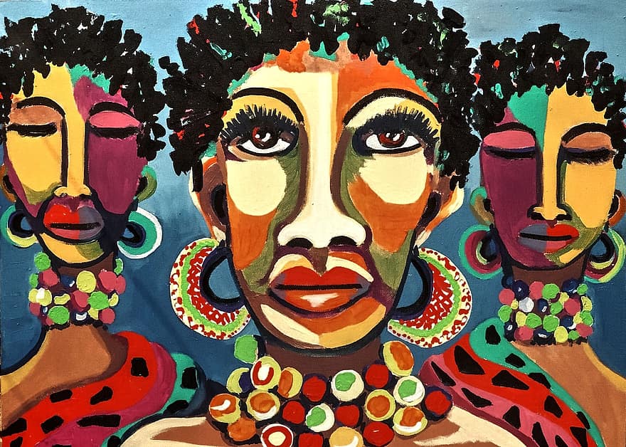africké umění, tvořivost, barvitý