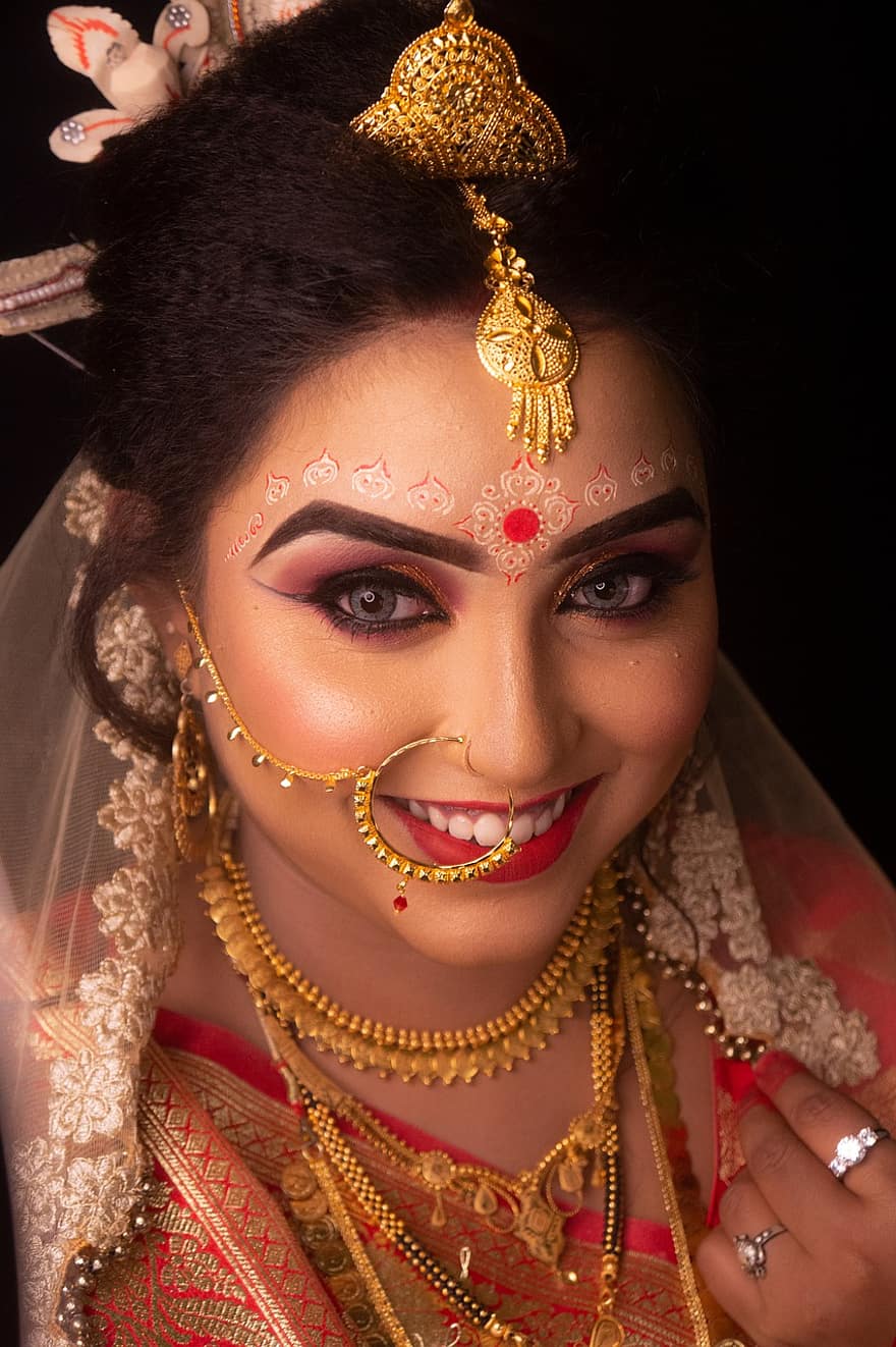 حفل زواج ، هندي ، عروس ، امرأة هندية ، العروس الهندية ، زفاف هندي ، مستلزمات ، أكسسوارات ، نموذج ، صورة ، النموذج الهندي