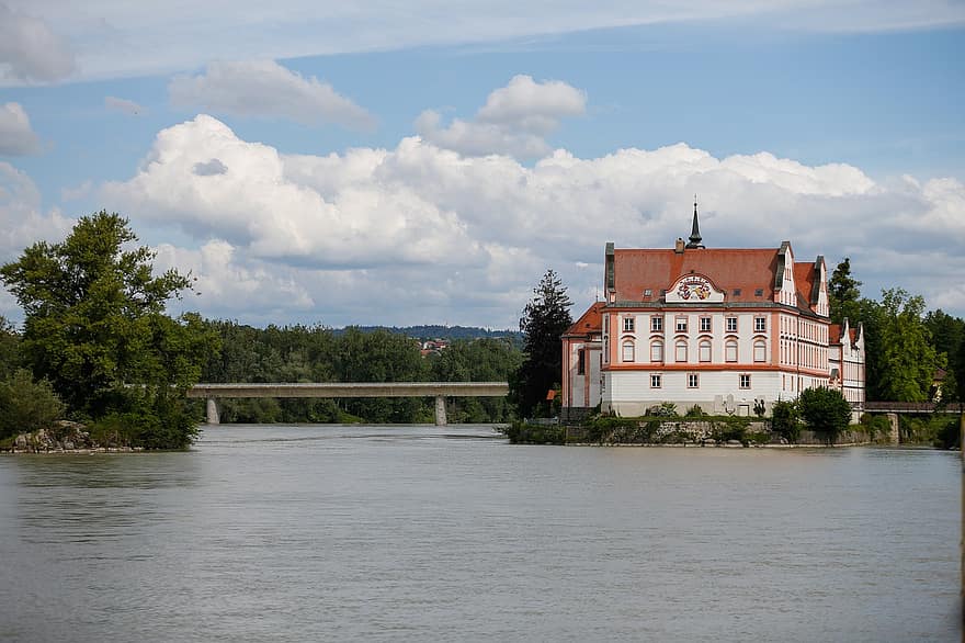 neuhaus am inn, Alemanya, posada, monestir, Maria Ward, innbrücke