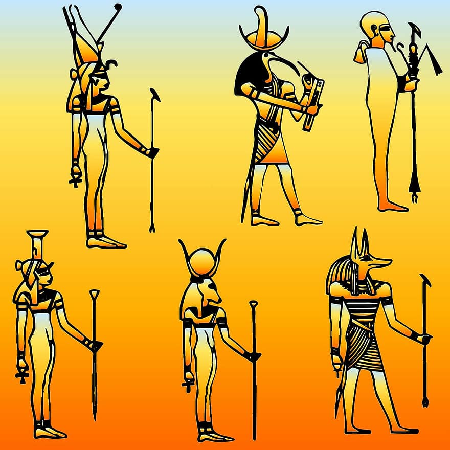 مصرية ، تاريخي ، عبادة ، التاريخ ، الله ، طقوس ، مصر ، وثني ، أفريقيا ، سلاح ، وحش