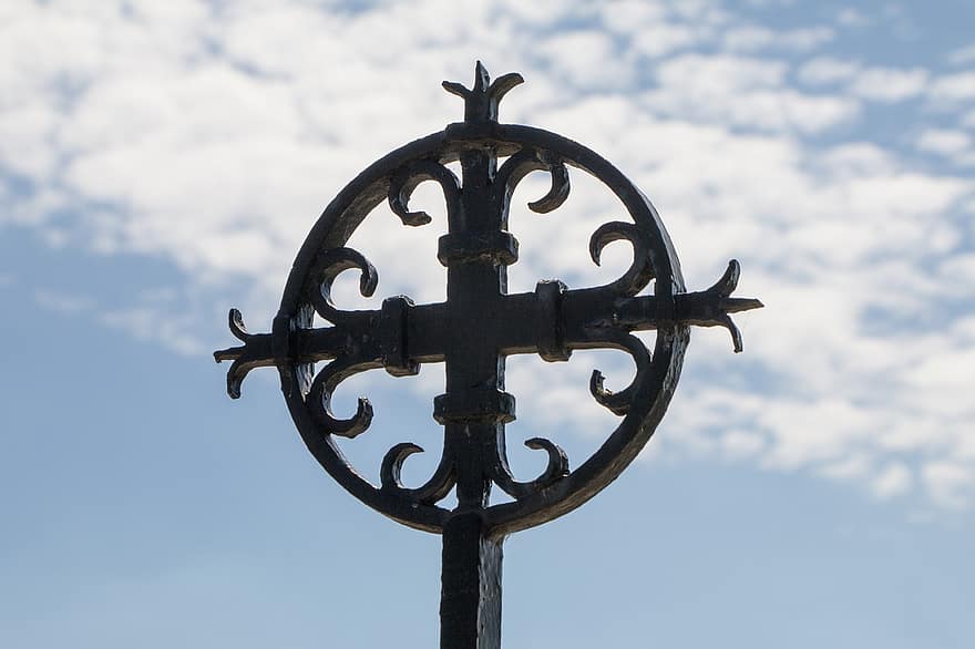 Cross, Cemetery, Religion, Funeral, Sculpture, Filigree, christianity, old, metal, catholicism, close-up