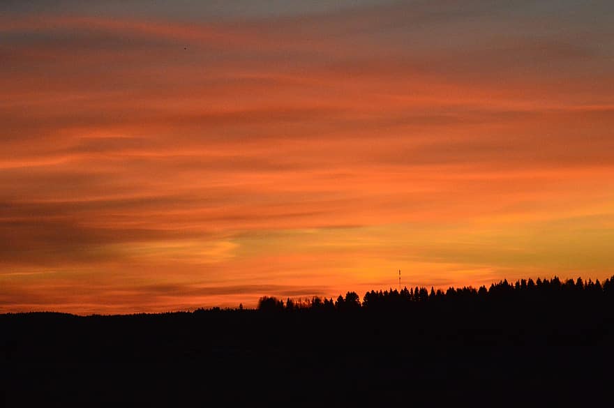 Sonnenuntergang, Landschaft, Himmel, Dämmerung, Finnland