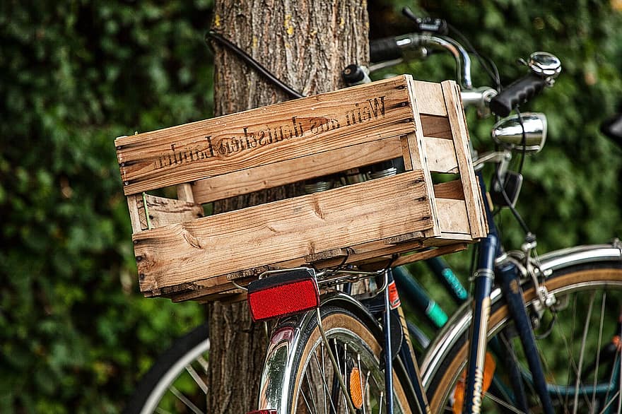 Bike, Bicycle, Basket, Wheels, Crate, Bicycle Basket, Wine Basket, Cycling, Cyclist, Mountain Bike, Nature