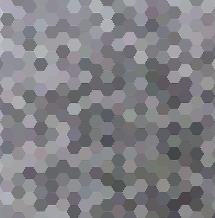 Hexagon, Hintergrund, Fliese, Mosaik-, grau, Zelle, Mosaik-Hintergrund, abstrakt, Muster, sechseckig, Design