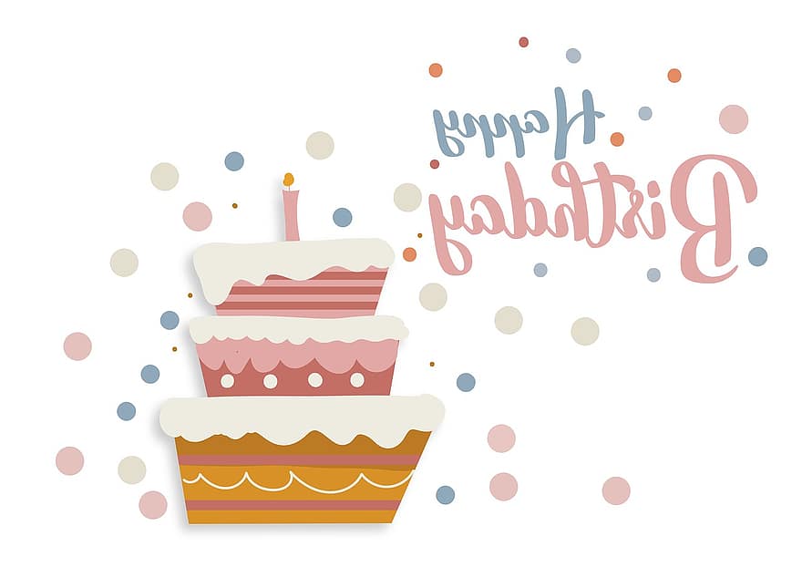 Selamat ulang tahun, kue, salam, konfeti, ulang tahun, kue ulang tahun, ucapan selamat ulang tahun, ingin, templat, Desain, perayaan