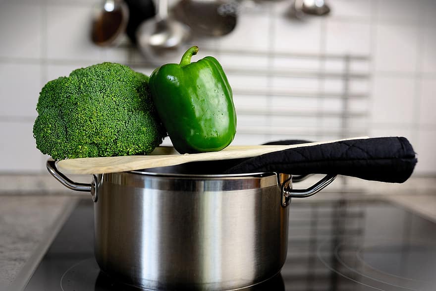 paprika, broccoli, groenten, voedsel, gezond, voeding, eten, ingrediënt, rauw, koken, vitaminen