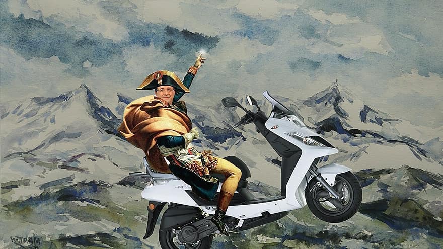 Olanda, scooter, due ruote, Napoleone, veicolo, Francois Hollande