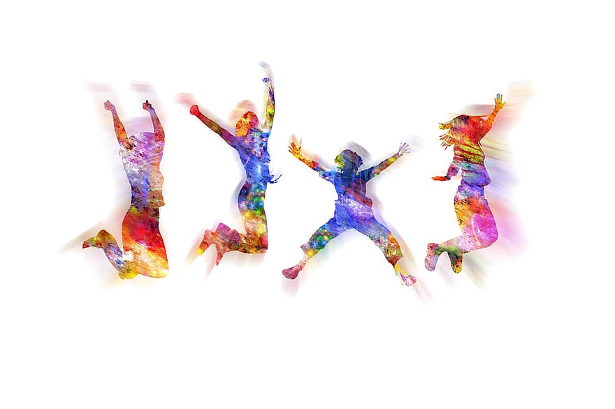 Joy, Jump, Air Jump, Fun, Silhouettes, Joy Of Life, Cheers, Left Out, Abstract