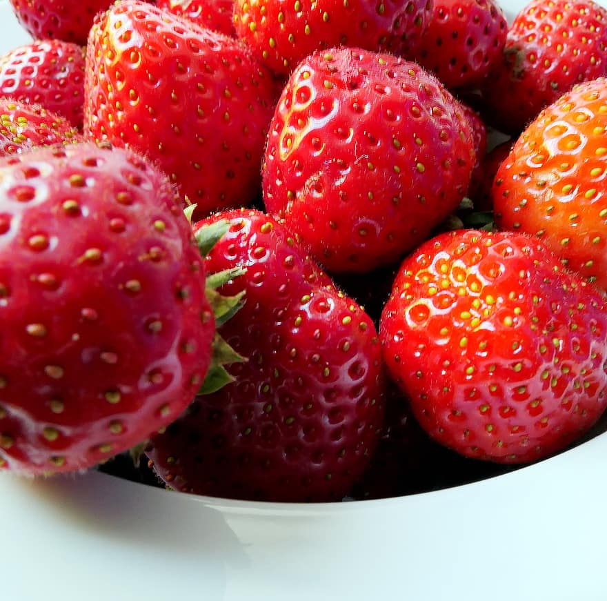 morangos, frutas, Comida, produzir, frutas vermelhas, saudável, vitaminas, orgânico, maduro