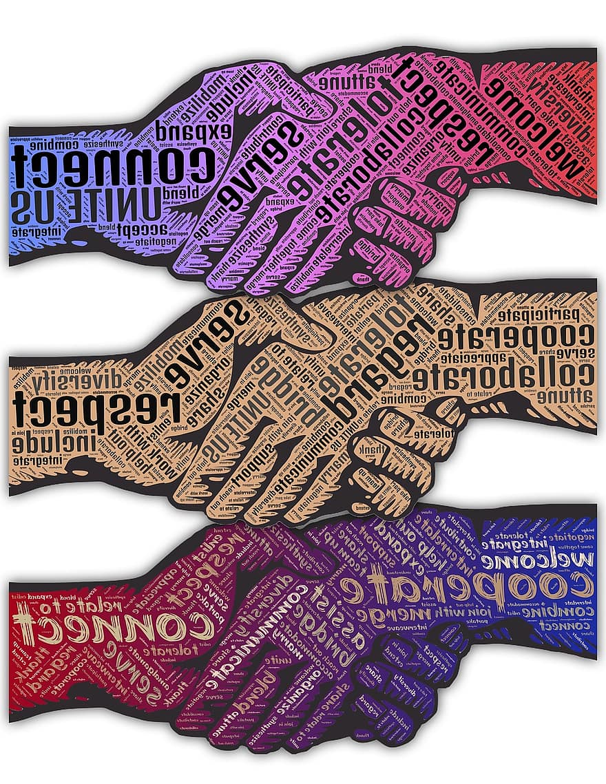 handshake, považovat, spolupracovat, připojit, sjednotit, spojení, lidé, sdělení, tým, partnerství, jednotnost