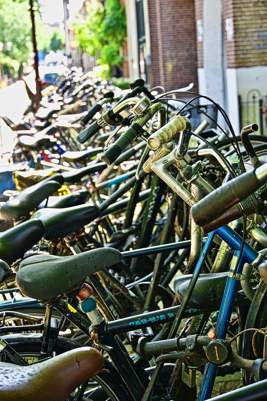biciclete, parcare, ciclism, transport