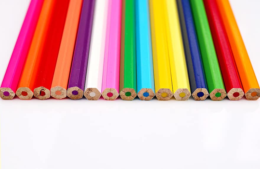 barevné tužky, umění, tvořivost
