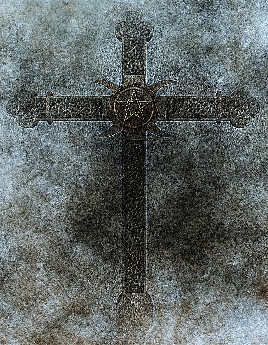 Cross, Celtic, Stone, Vintage, Old, Ancient, Gray Cross, Gray Vintage, Gray Old
