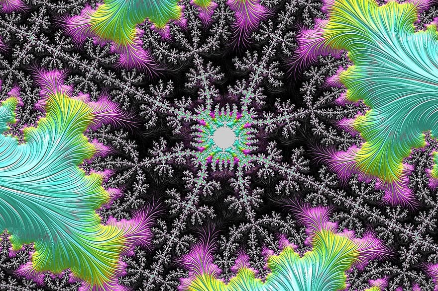 Fractals, Colorful, Black, Abstract, Pattern, Color, Fractal Structures, Texture