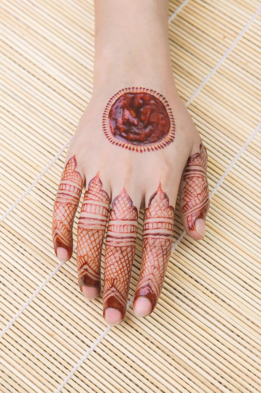 mehndi, henna, ruka, umění, umění těla, barva těla, henna tetování, tetování, indický, indická nevěsta, indické kultury