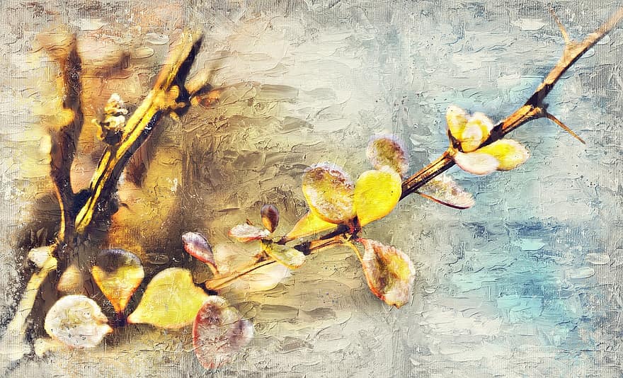bérbero, hojas, arte Fotografico, escarcha, puntilla, hielo, congelado, invierno, follaje, rama, arbusto