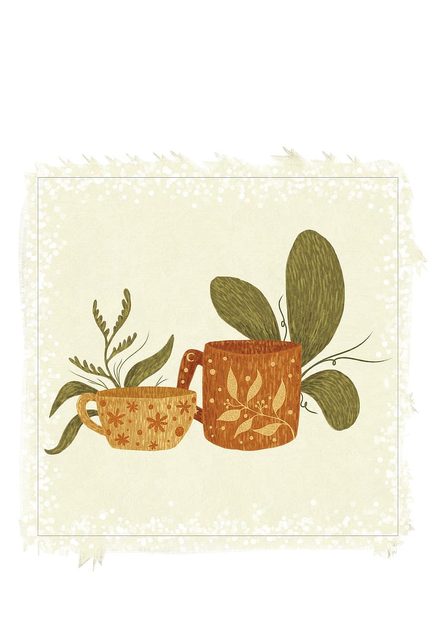 tè, tazza, caffè, boccale, autunno, ceramica
