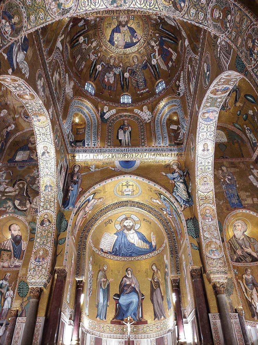 Church, Travel, Tourism, Palatine Chapel, Palermo, christianity, religion, indoors, architecture, famous place, cultures
