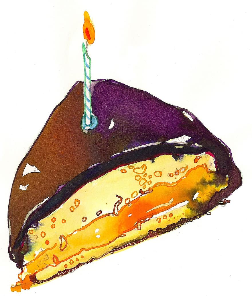 narozeninový dort, čokoláda, narozeniny, svíčka, plamen, Všechno nejlepší k narozeninám