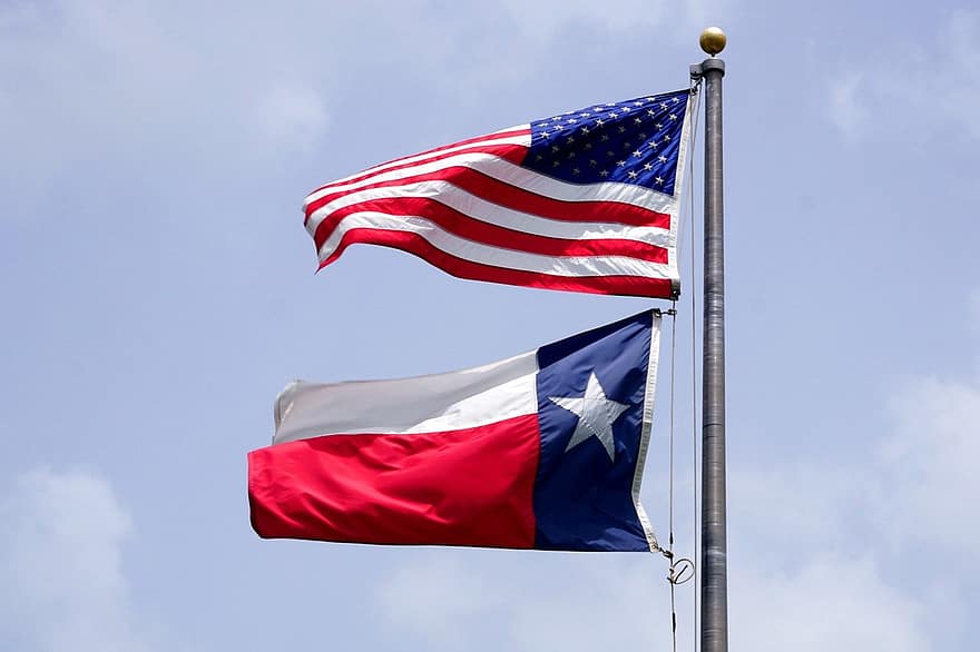 Техас, государство, флаг, баннер, Соединенные Штаты Америки, Америка