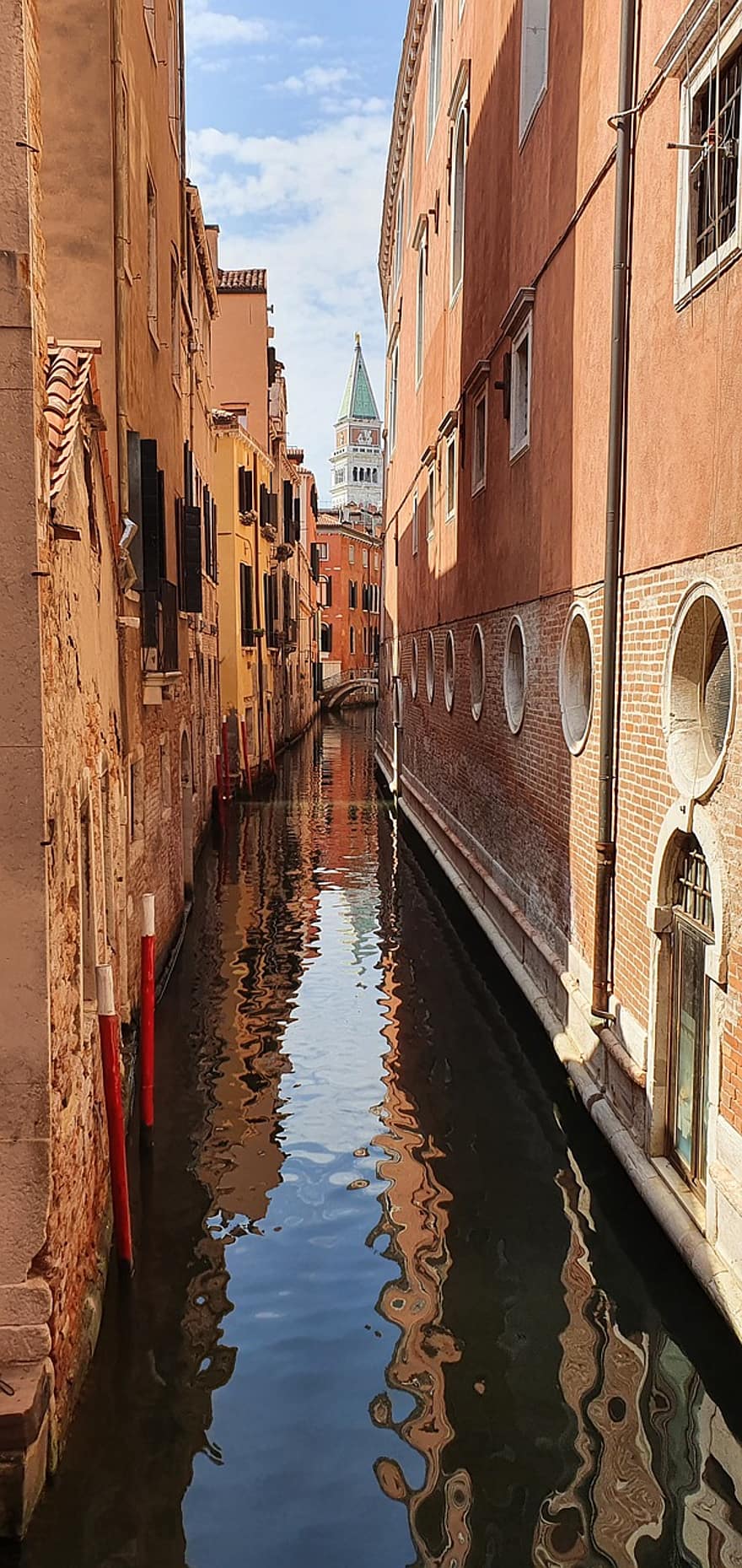ヴェネツィア、建物、運河、チャネル、水、水路、反射、歴史的な、見る、都市、シティ