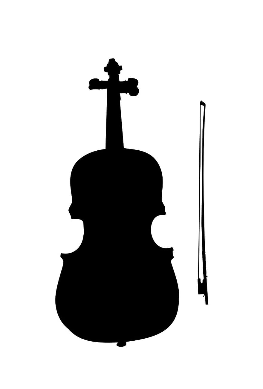 цигулка, виола, илюстрация, музика, класически, въже