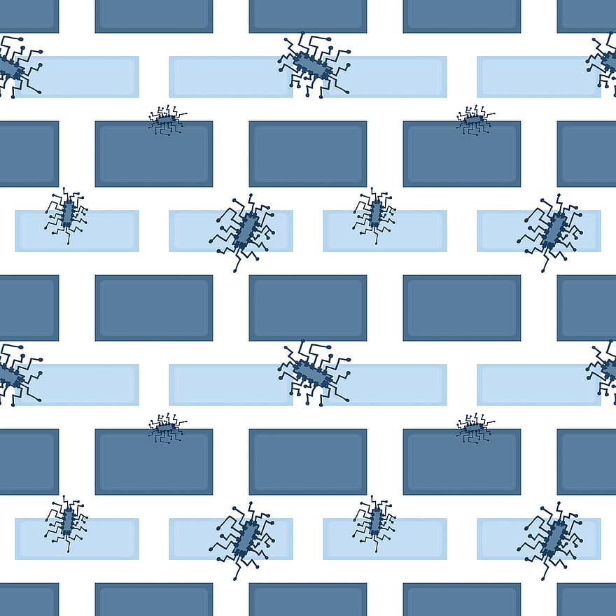 έντομο, πατατακι, μπλε, λευκό, τείχος, ιός, υπολογιστή, ασφάλεια, cyber, πρότυπο, χωρίς ραφή