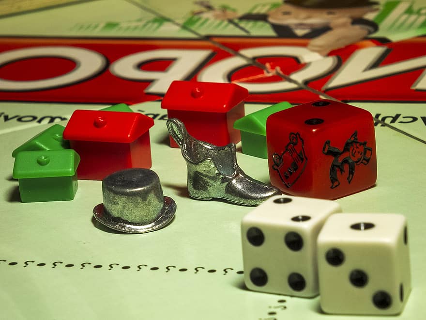 monopol, hra, hrát si, kostky, prkno