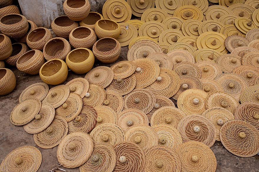 amatai, įrankiai, Bambukas ir rotangas, kultūrą, Amatų kaimai, krepšiai, gaminti, gamyba