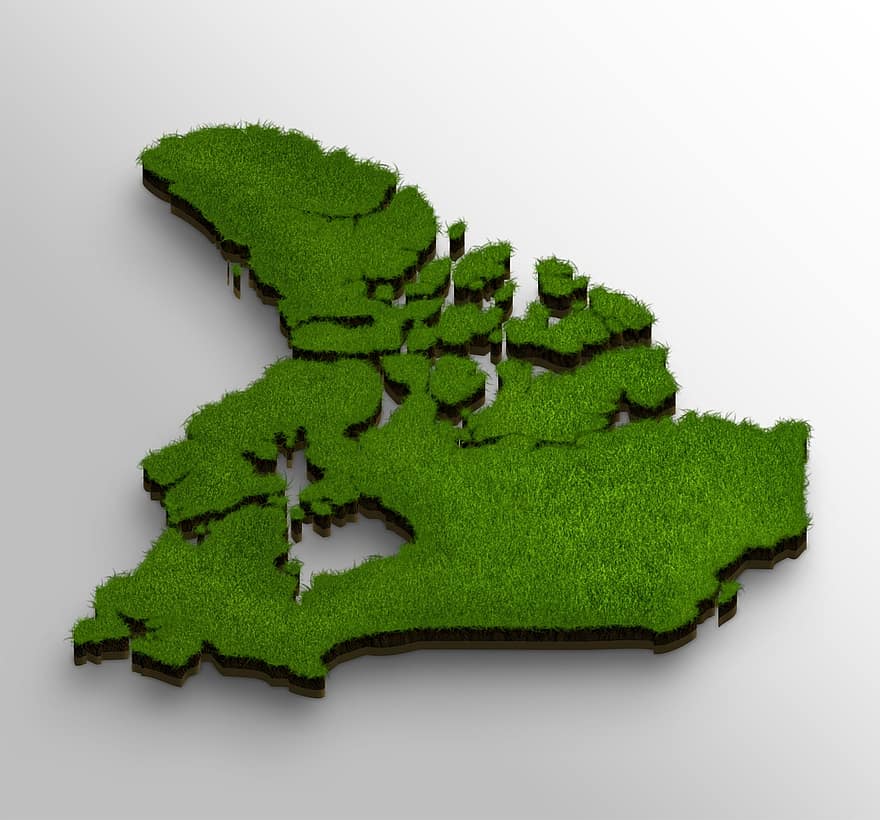 خريطة ، كندا ، جغرافية ، القارة
