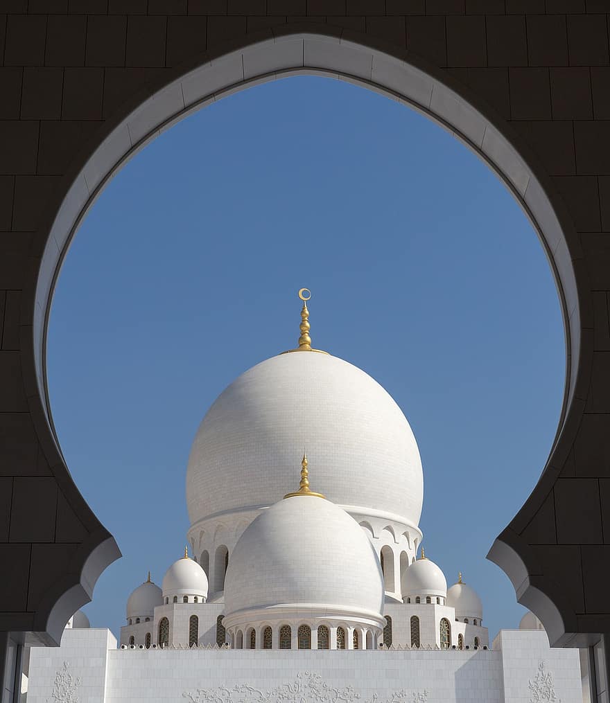 kuppel, abu dhabi moskeen, allah, arabisk, arkitektur, bygning, kultur, dhabi, dubai