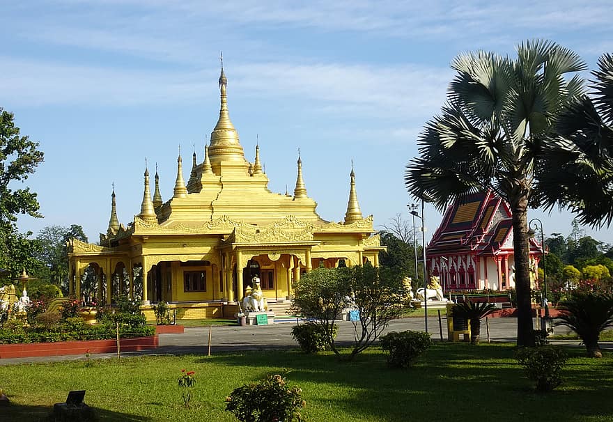 zlatá pagoda, buddhistický chrám, Indie, chrám, buddhismus, náboženství, pagoda, Arunáčal