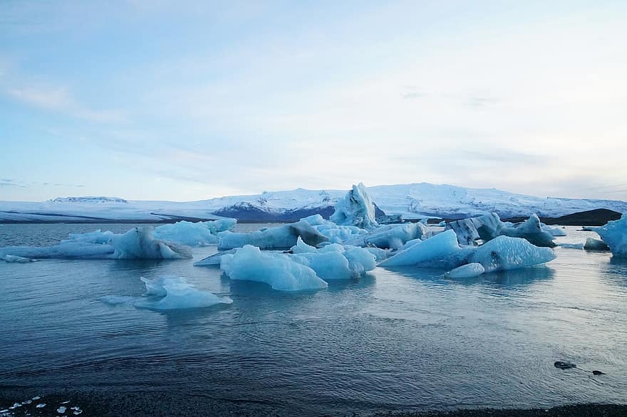 gleccser, Izland, természet, klímaváltozás, szabadban, téli