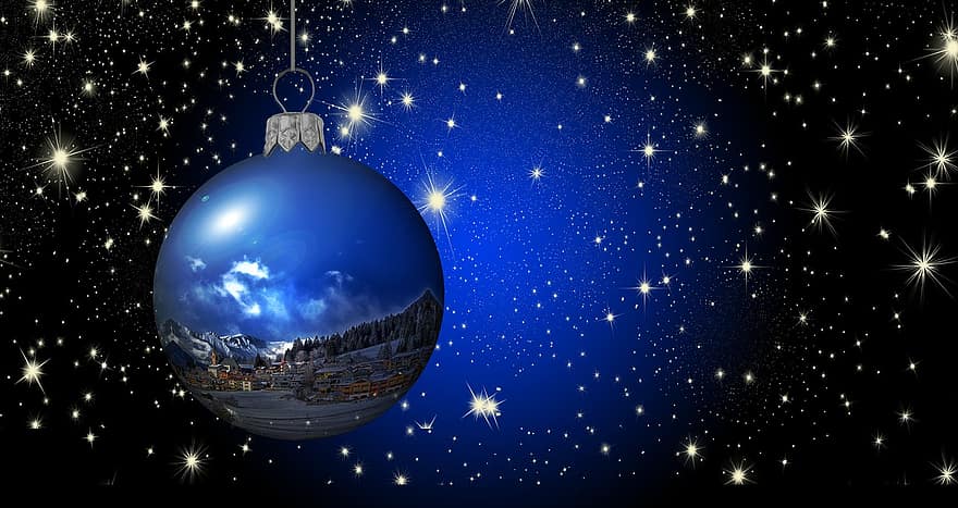 ornamento di Natale, palla, addobbi natalizi, sera, Avvento, blu, Natale, decorazione, Festival, gioia, vigilia di Natale