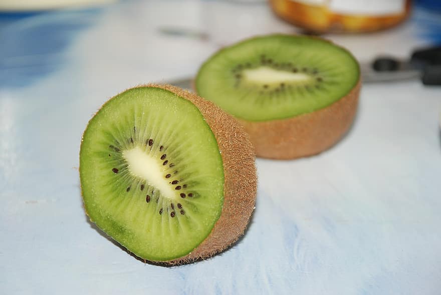 Kiwi, buah, makanan, segar, matang, irisan, organik, menghasilkan, vitamin