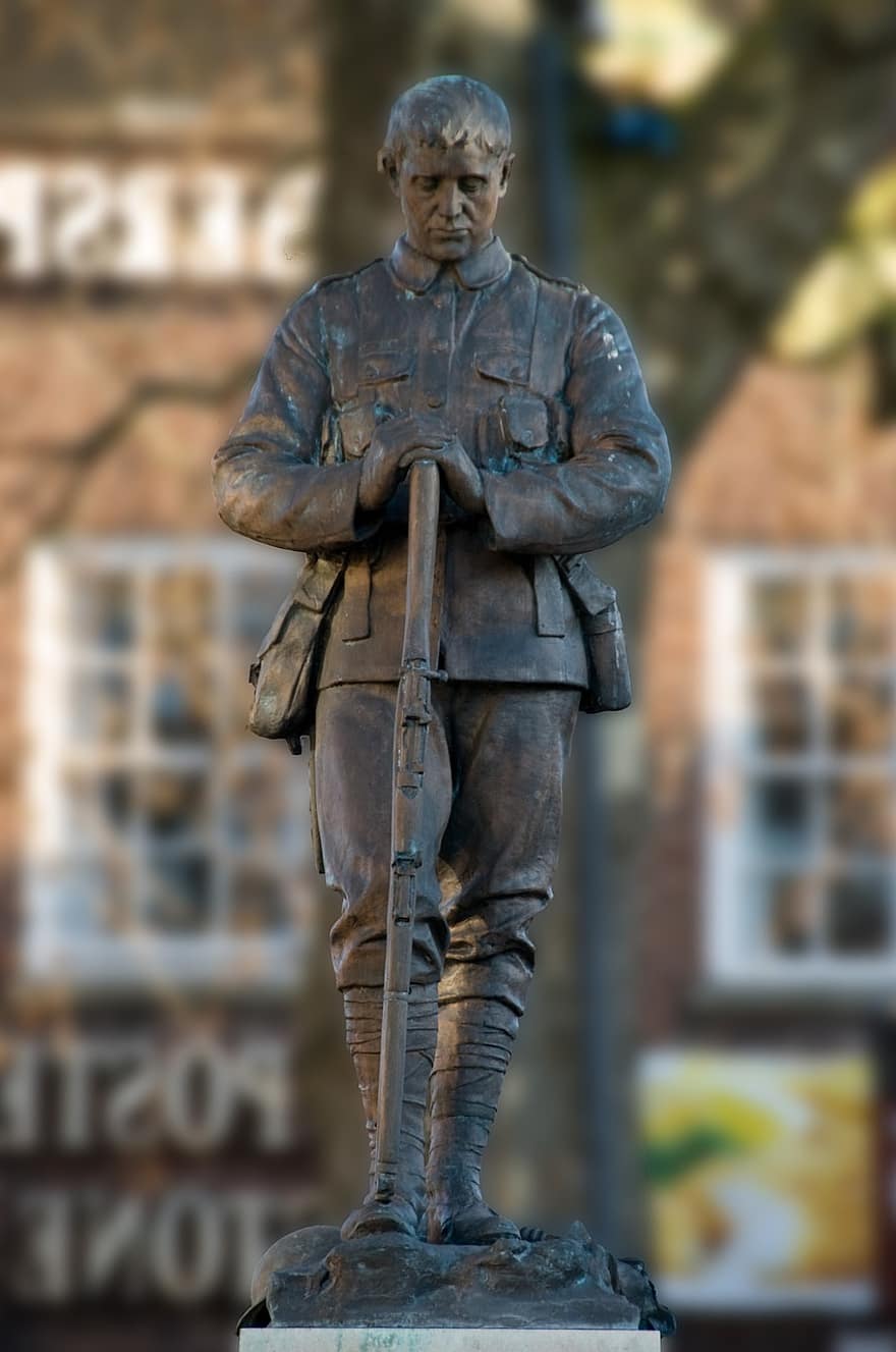 veteran, soldat, militær, statue, skulptur, figur
