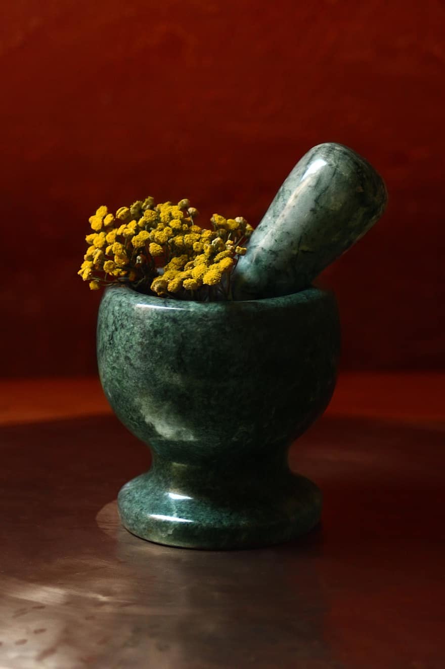 Mortar, Pestle, Spices, Ingredient, bowl, wood, food, close-up, yellow, leaf, freshness