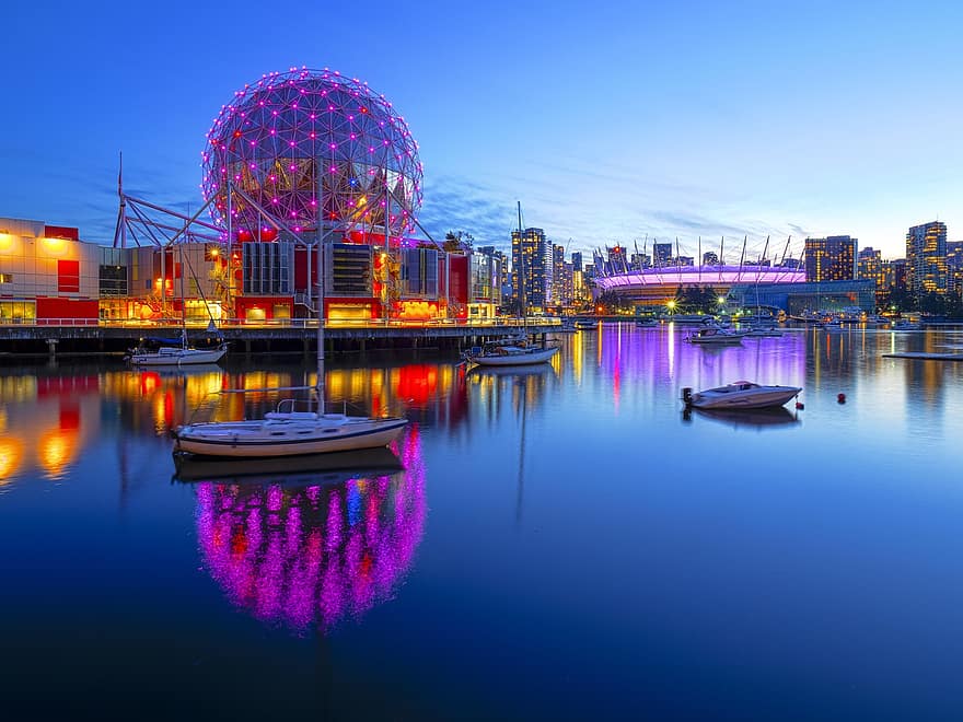 Creekside Park, mar, Vancouver, Canadà, nit