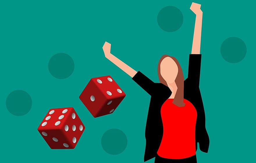 gambling, terninger, kvinde, craps, spille, kasino, pige, sjovt, hånd, vinde, risiko