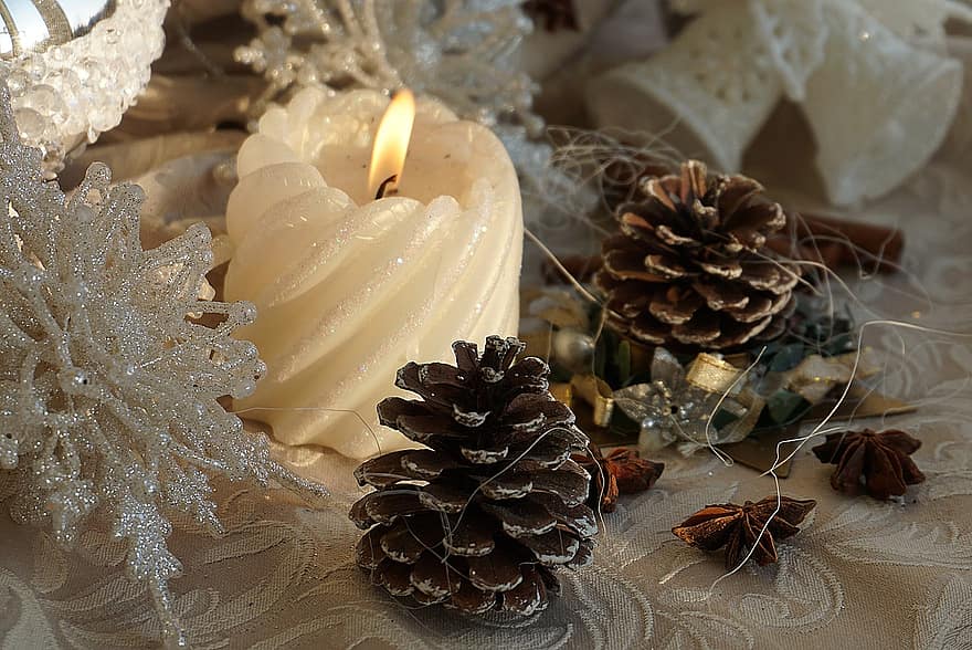 Vánoce, svíčka, plamen, hořící svíčka, hvězd, prázdniny, dekorace, farní, Vánoční ozdoby, atmosféra, vyzvánění