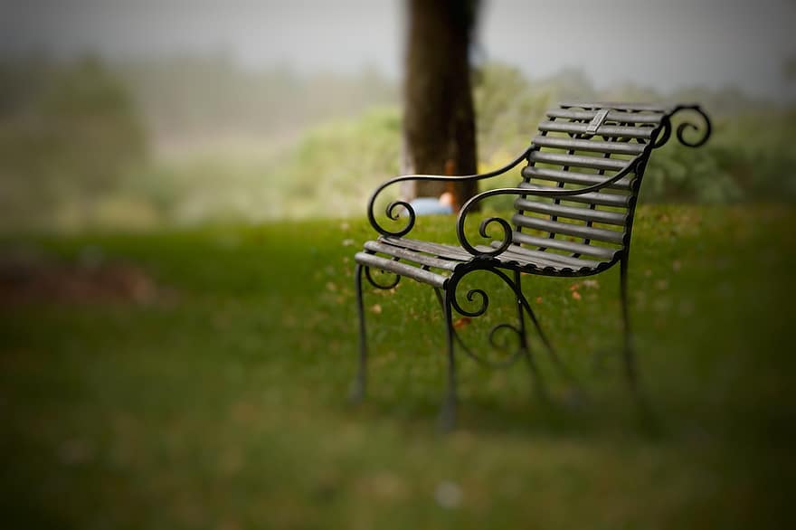Bench, Park, Meadow, Hill, Nature, Quiet