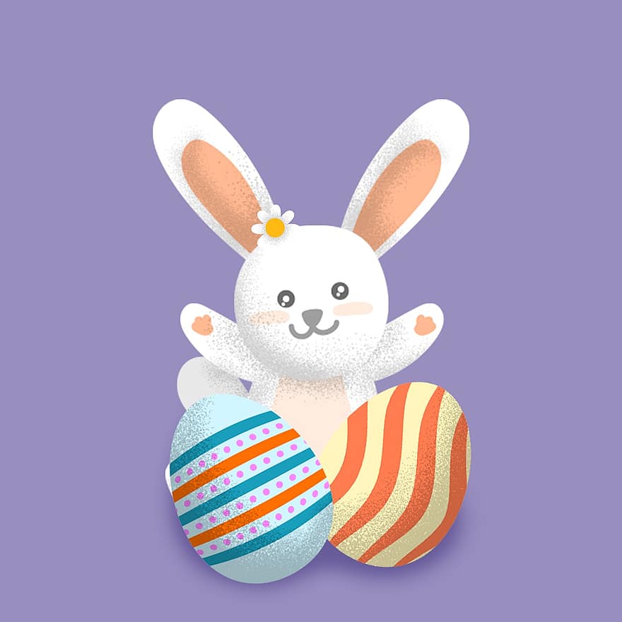Великденски заек, Великденски яйца, пружина, заек, дизайн, Великден, чертеж, заден план