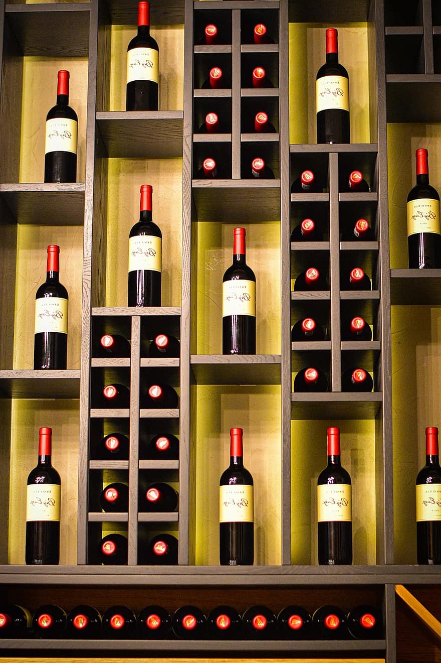 Vinhos Ernie Els, Exibição de vinhos, vinho, garrafas de vinho, adega