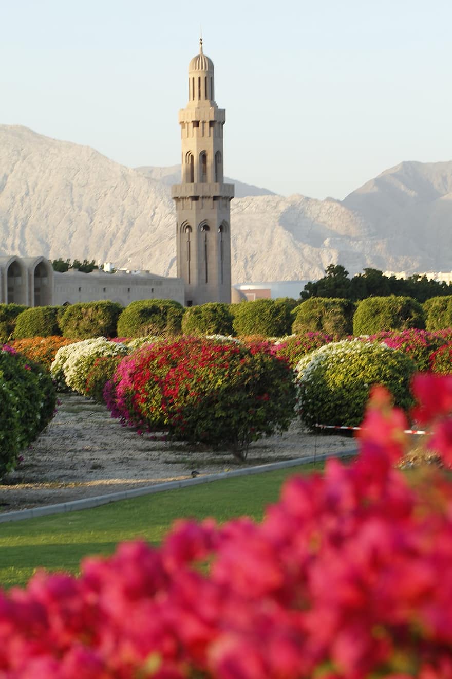 moskee, tuin-, park, bloem, zomer, architectuur, Bekende plek, religie, fabriek, formele tuin, reizen