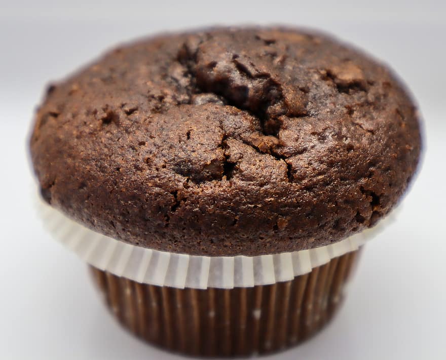 muffin, efterrätt, ljuv, kalorier, bakad, bakverk, socker, choklad